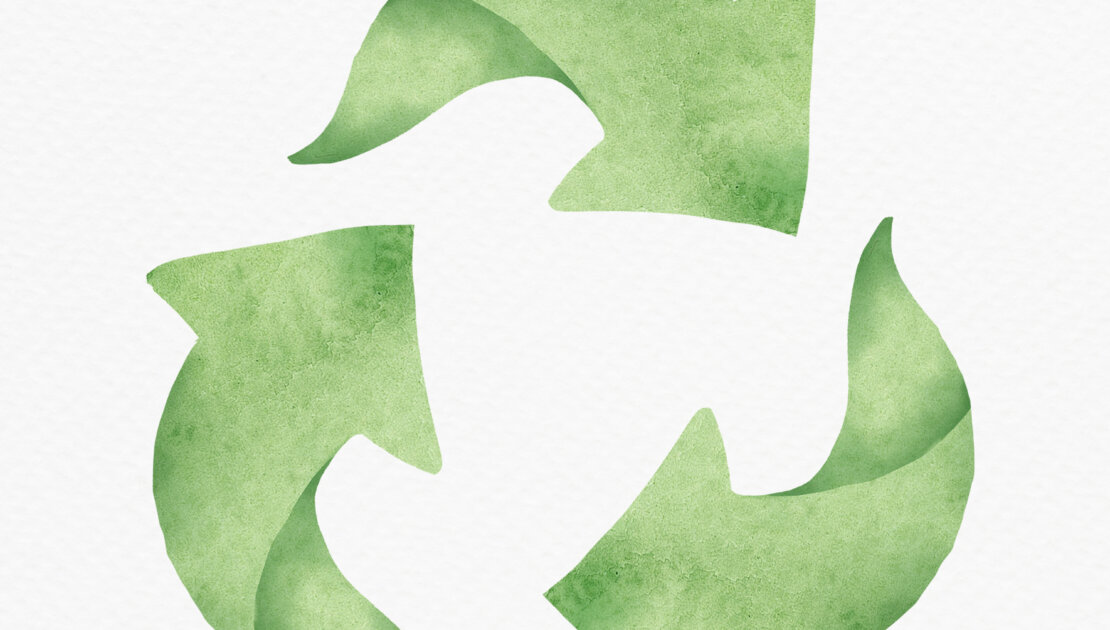 Green Recycling Symbol Design Element