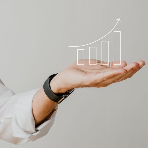 Presenting arm isolated on beige