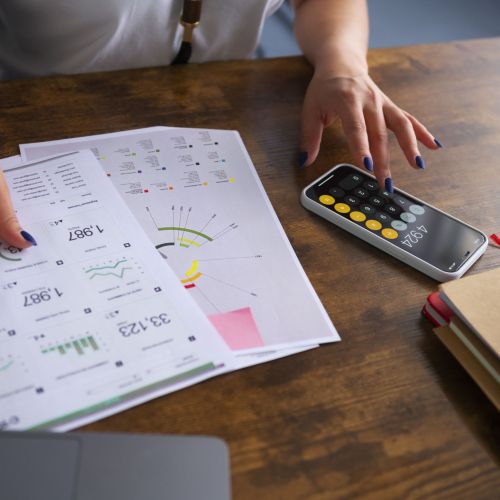 high-angle-woman-working-as-economist